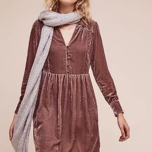 Anthropologie Holding Horses Velvet Button Shirt Dress